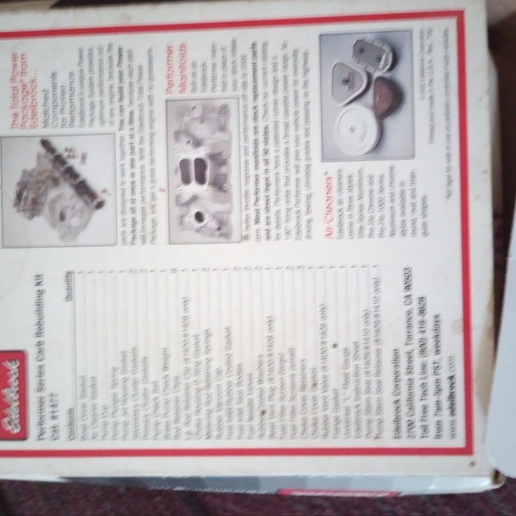 COPY - Edelbrock carb rebuild kit - Picture 3 of 8